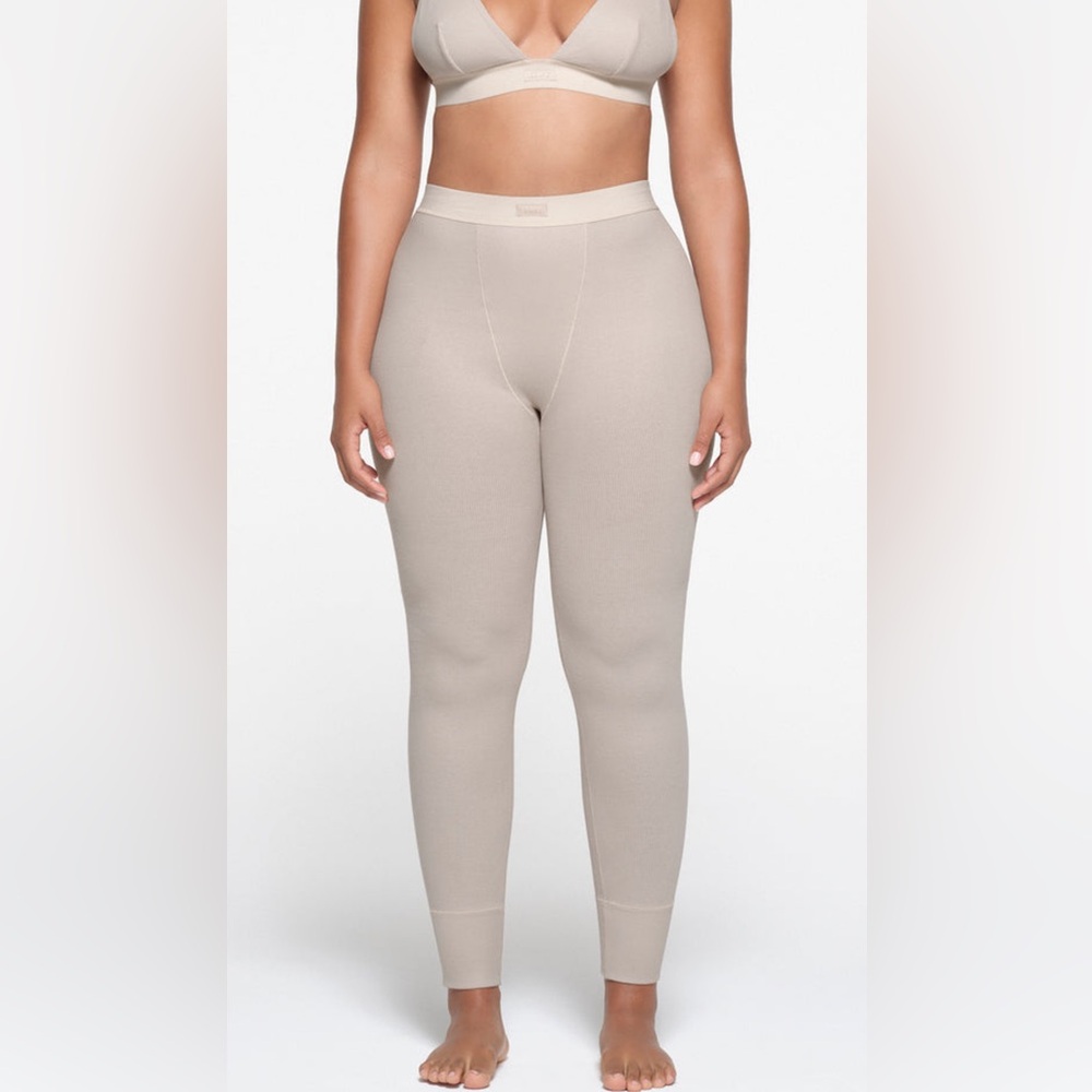 NWT Skims Cotton Rib Leggings - Stone
